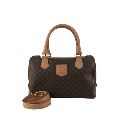 CELINE Macadam Blason Two-way Small Boston bag Shoulder bag Brown Vintage bxb7p7