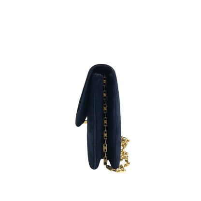 CELINE Blason Chain Shoulder bag Navy Vintage bppgsa