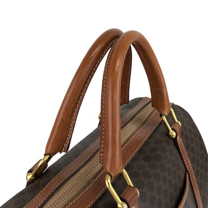 CELINE Macadam Blason Handbag Boston bag Brown Vintage hkkxdj