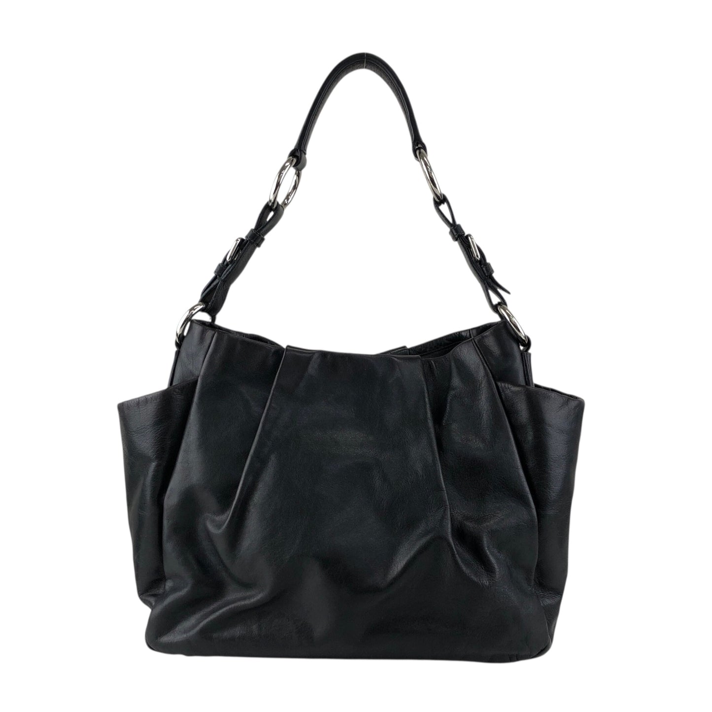 PRADA Logo Shoulder bag Hobobag Black Vintage pbitjd