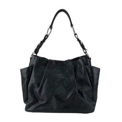PRADA Logo Shoulder bag Hobobag Black Vintage pbitjd