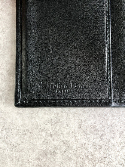 Christian Dior Trotter Logo Folded Wallet Black Vintage vkj2f7