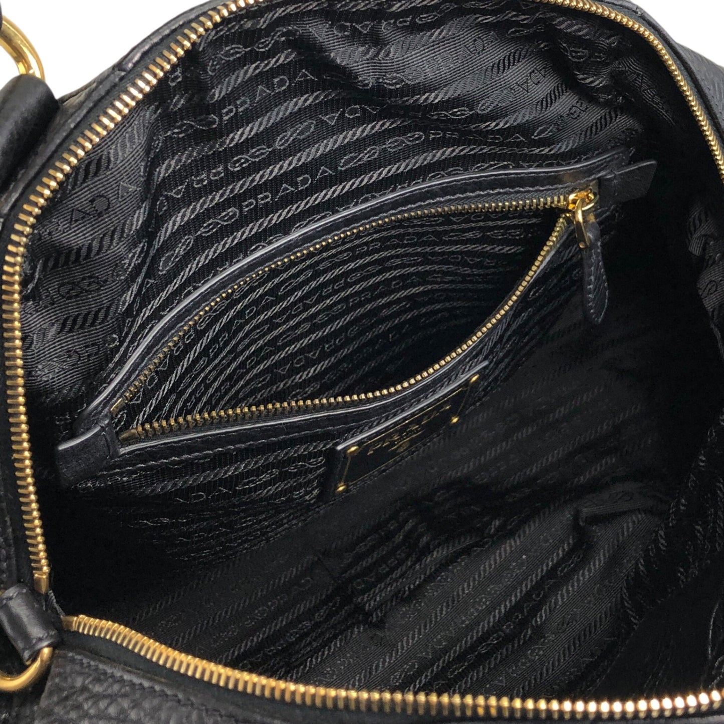 PRADA Logo Two-way Handbag Shoulder bag Black Vintage beb8nm