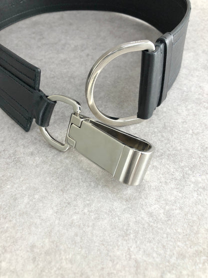 PRADA Logo Belt Black Vintage mverzc