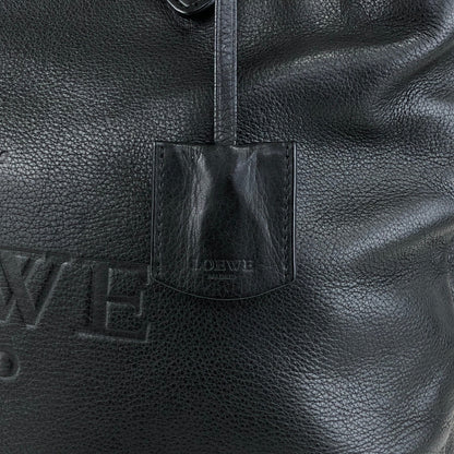 LOEWE Logo Embossed Two-way Handbag Shoulder bag Black Vintage m3sbja