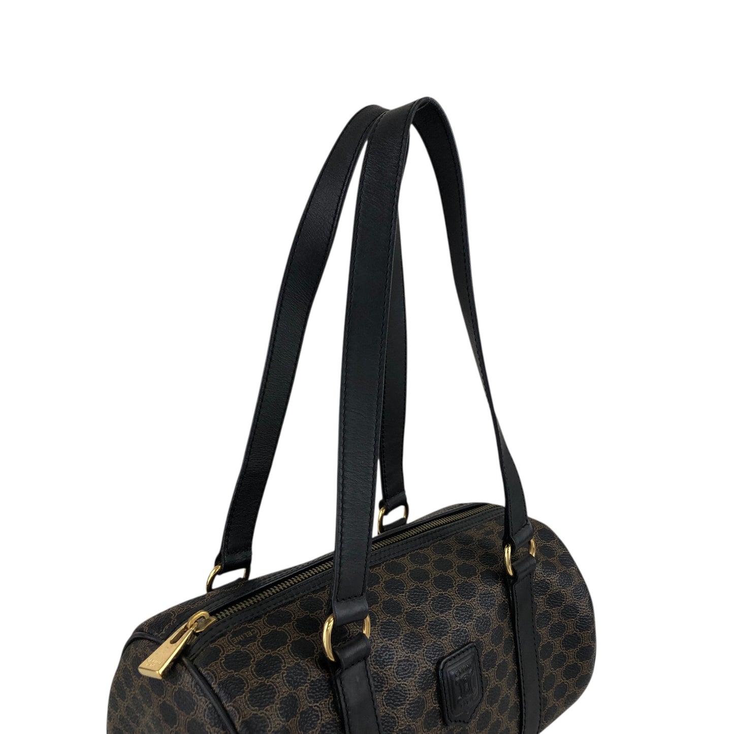 CELINE Macadam Blason Handbag Totebag Black Vintage etm2ud