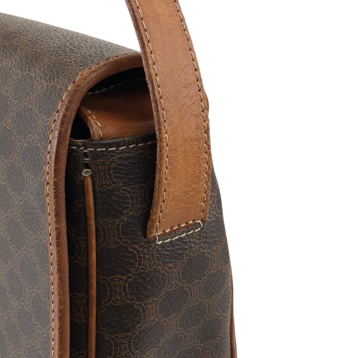 CELINE Macadam Blason Shoulder bag Brown Vintage huc7ji