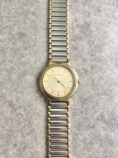 Yves Saint Laurent Quartz Watch Silver×Gold Vintage msfizj