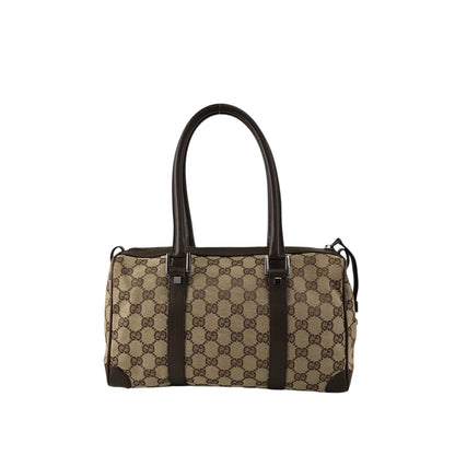 GUCCI GG Canvas Small Boston bag Handbag Brown Vintage ms6dsn