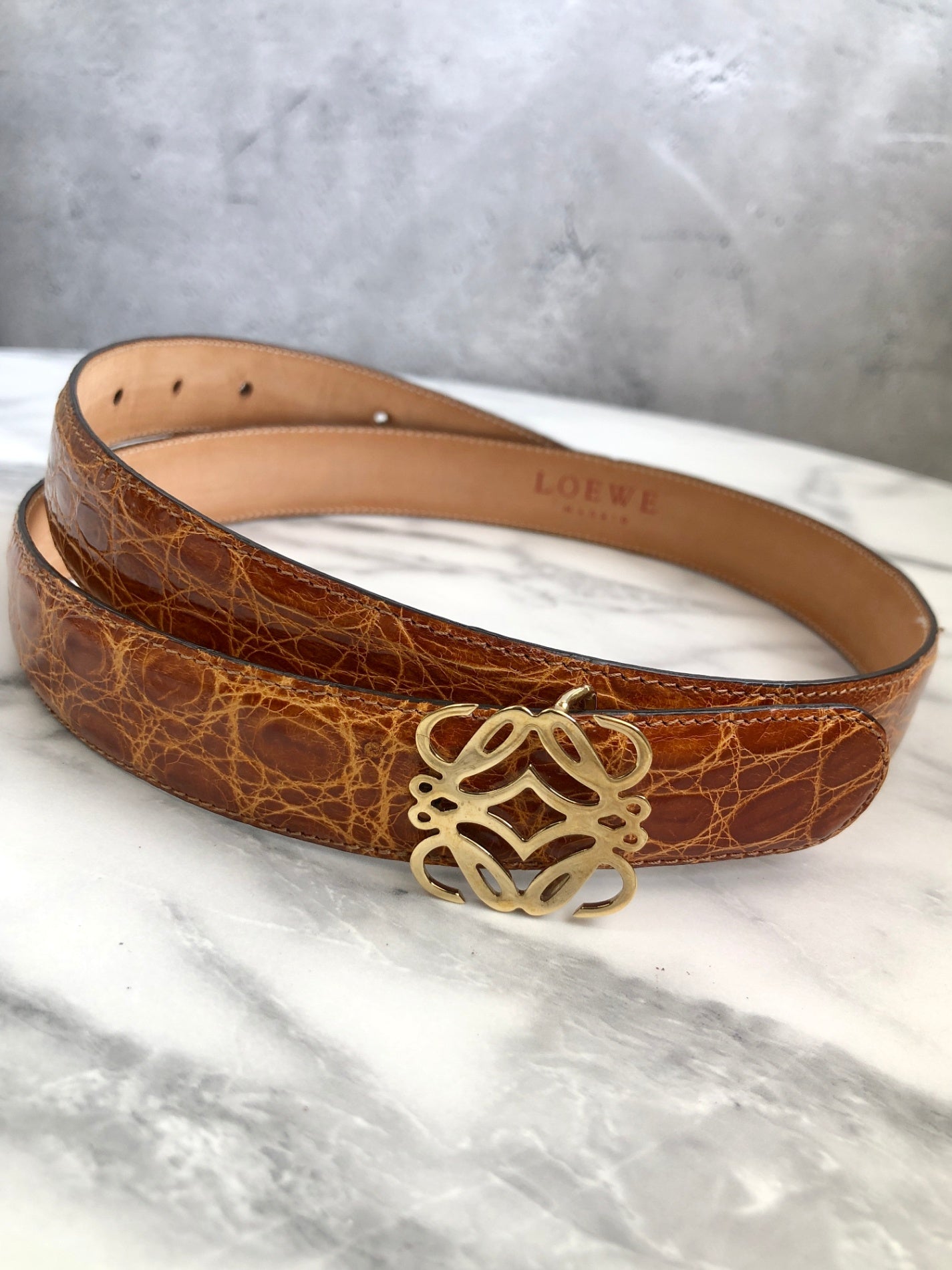 LOEWE Anagram Belt Brown Vintage 7x2w68