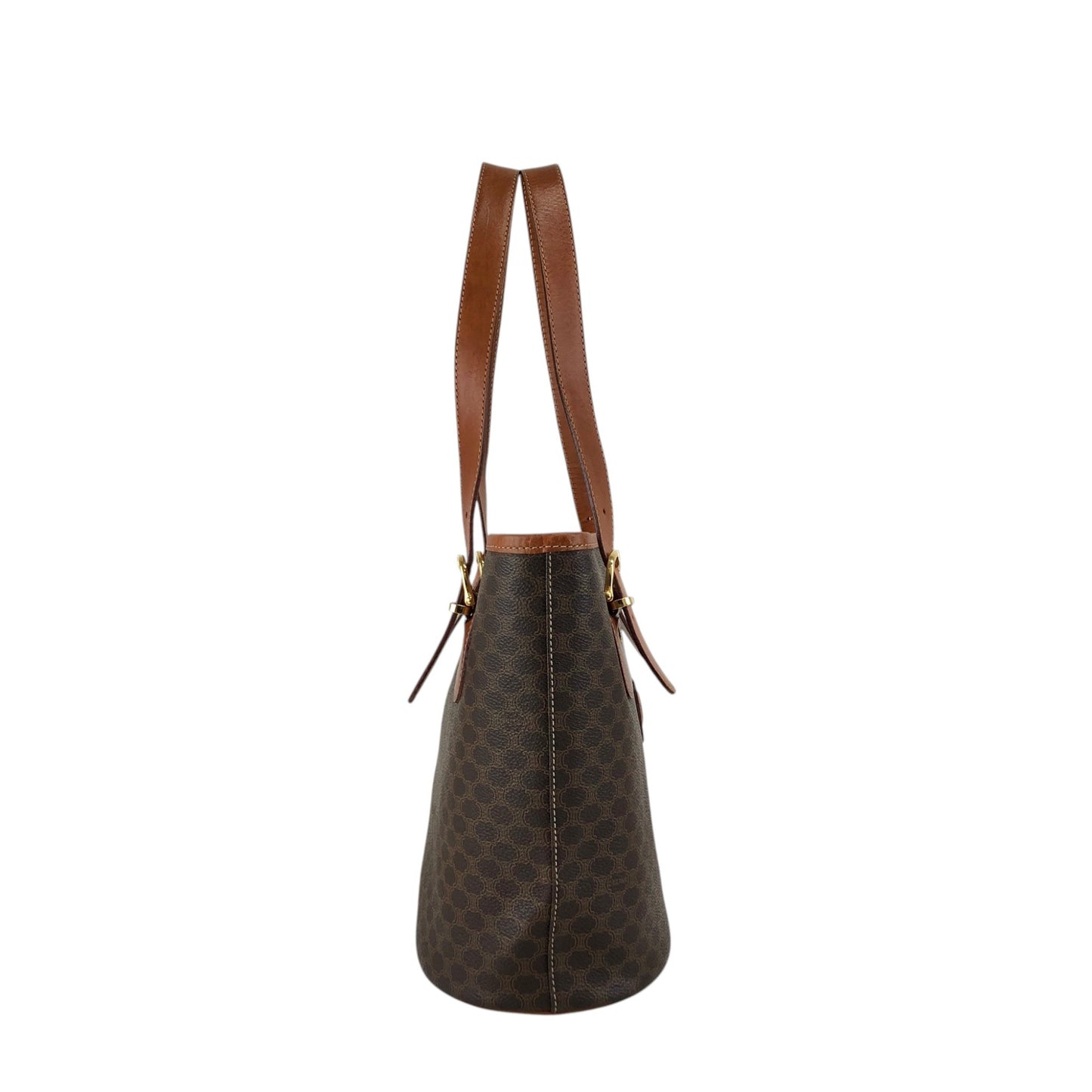 CELINE Macadam Blason Handbag Totebag Brown Vintage bz34wg