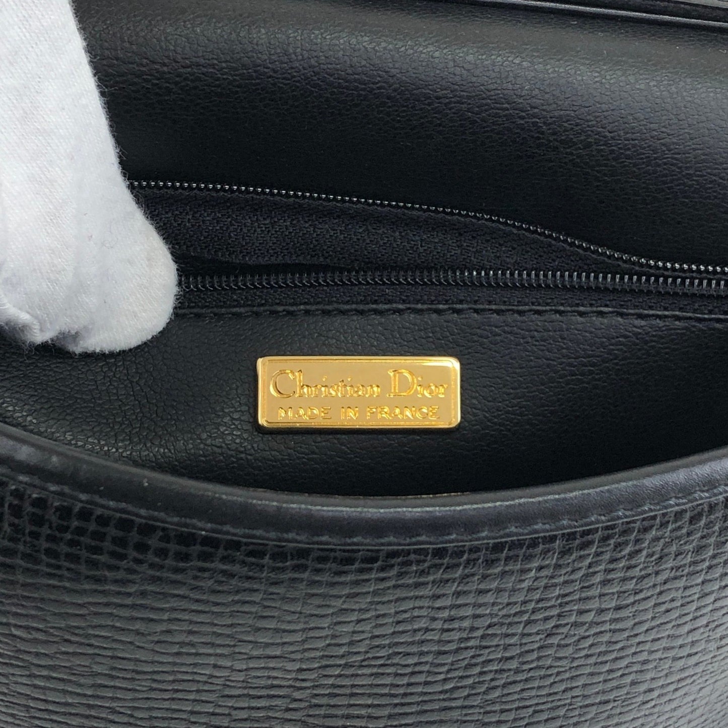Christian Dior CD Logo Shoulder bag Black Vintage fdkx28