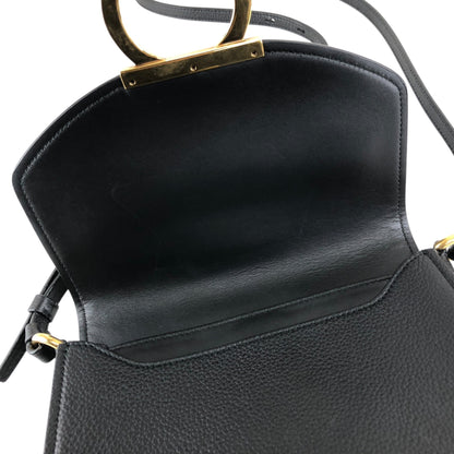 Salvatore Ferragamo Gancini Shoulder bag Black Vintage 3fyg65