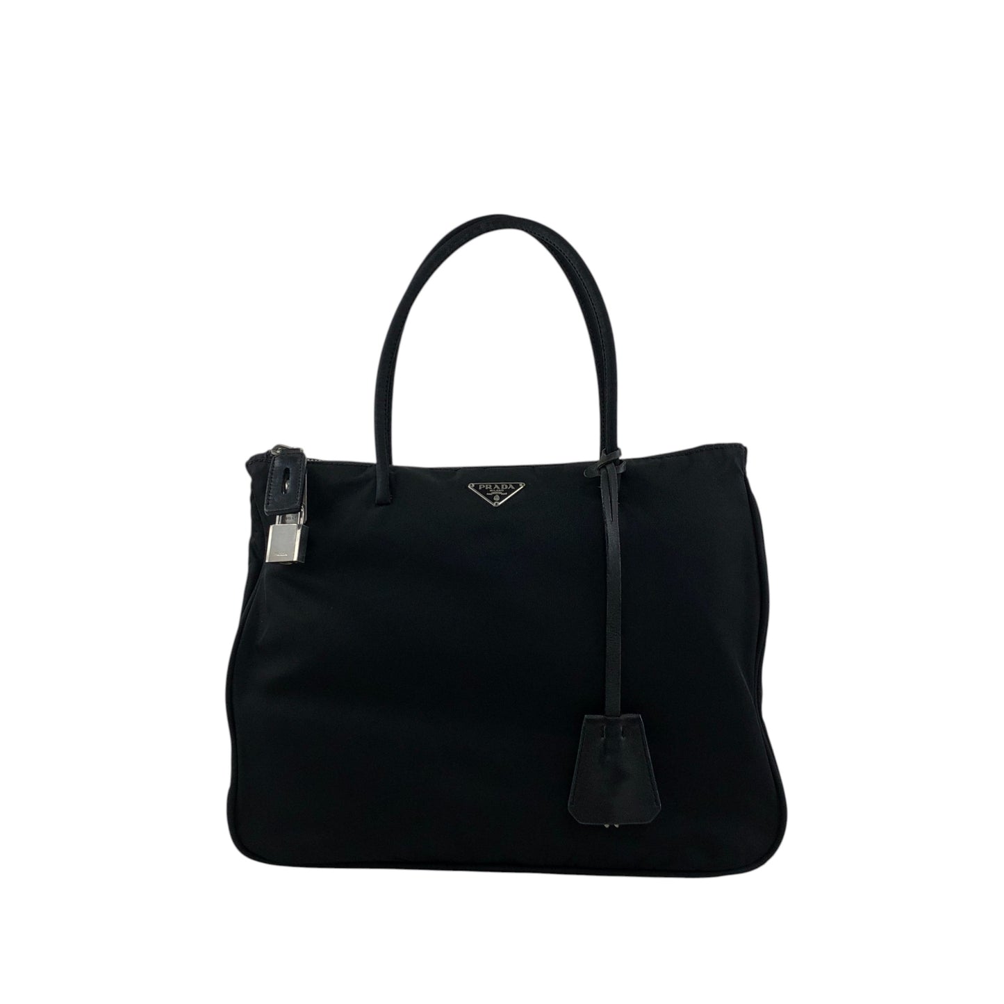 PRADA Tessuto Triangle Logo Totebag Black Vintage a6ap6j