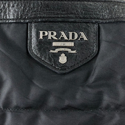 PRADA Logo Shoulder bag Totebag Black Vintage td4ahh