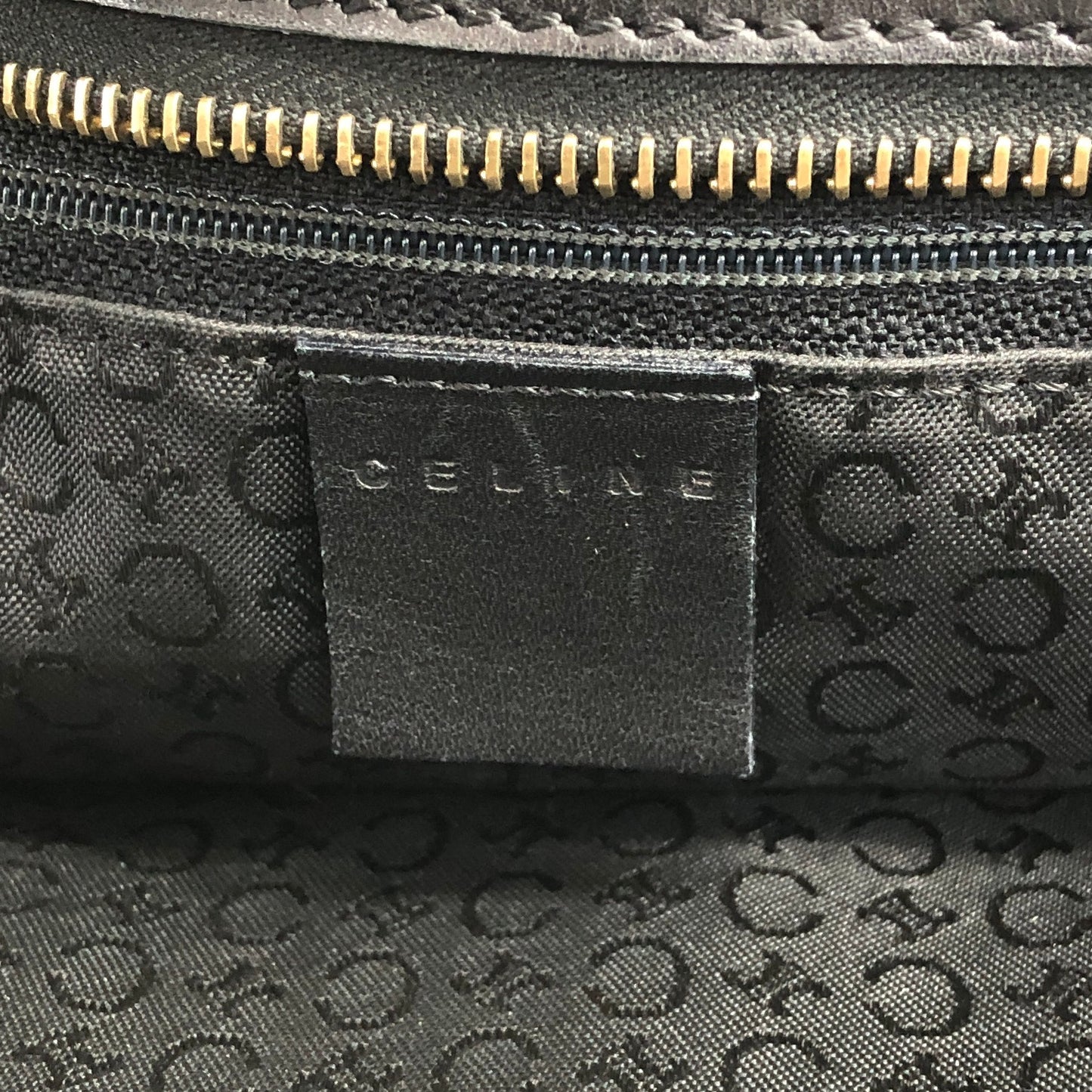 CELINE Macadam Totebag Shoulder bag Black Vintage 2ve37v