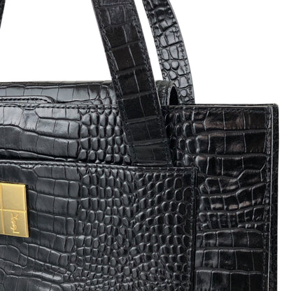 Yves Saint Laurent YSL Logo Handbag Black Vintage 3e2ciz