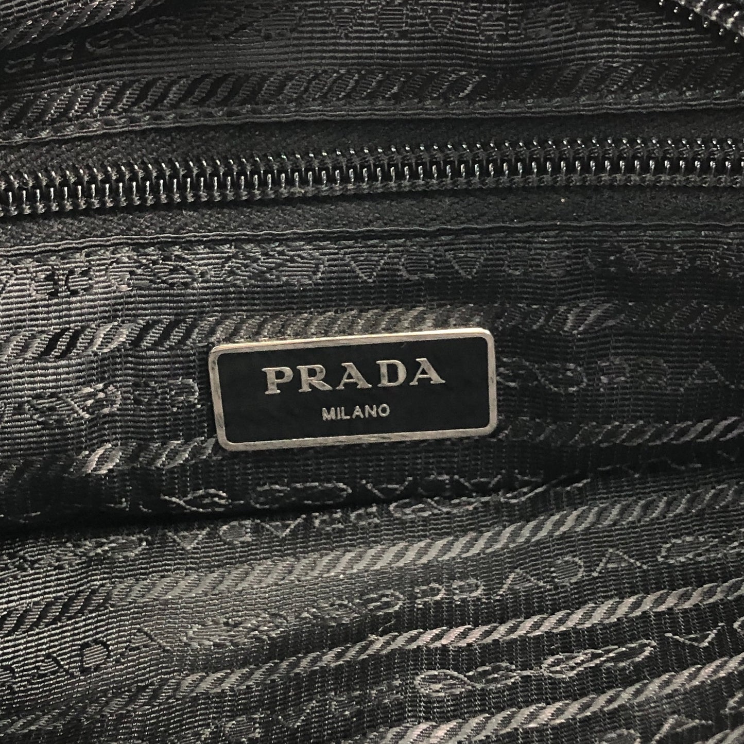 PRADA Tessuto Triangle Logo Shoulder bag Black Vintage f7iw67