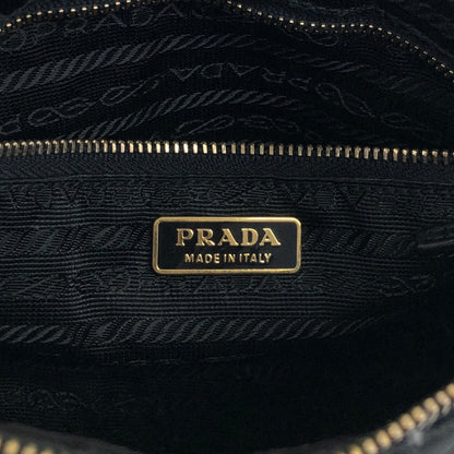 PRADA Tessuto Triangle Logo Shoulder bag Black Vintage 67ab6y