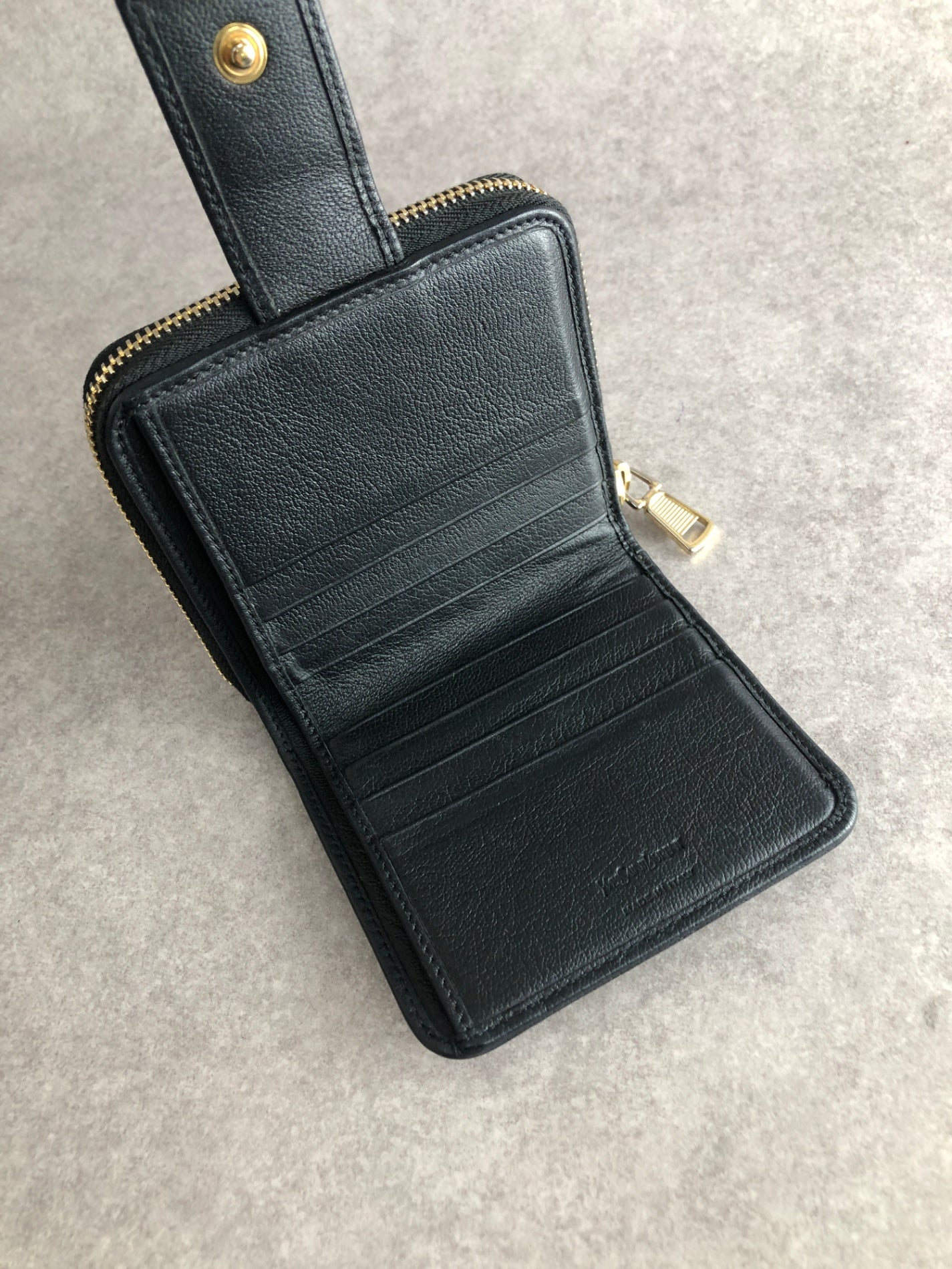 Yves Saint Laurent YSL Logo Folded Wallet Black Vintage xjddhr