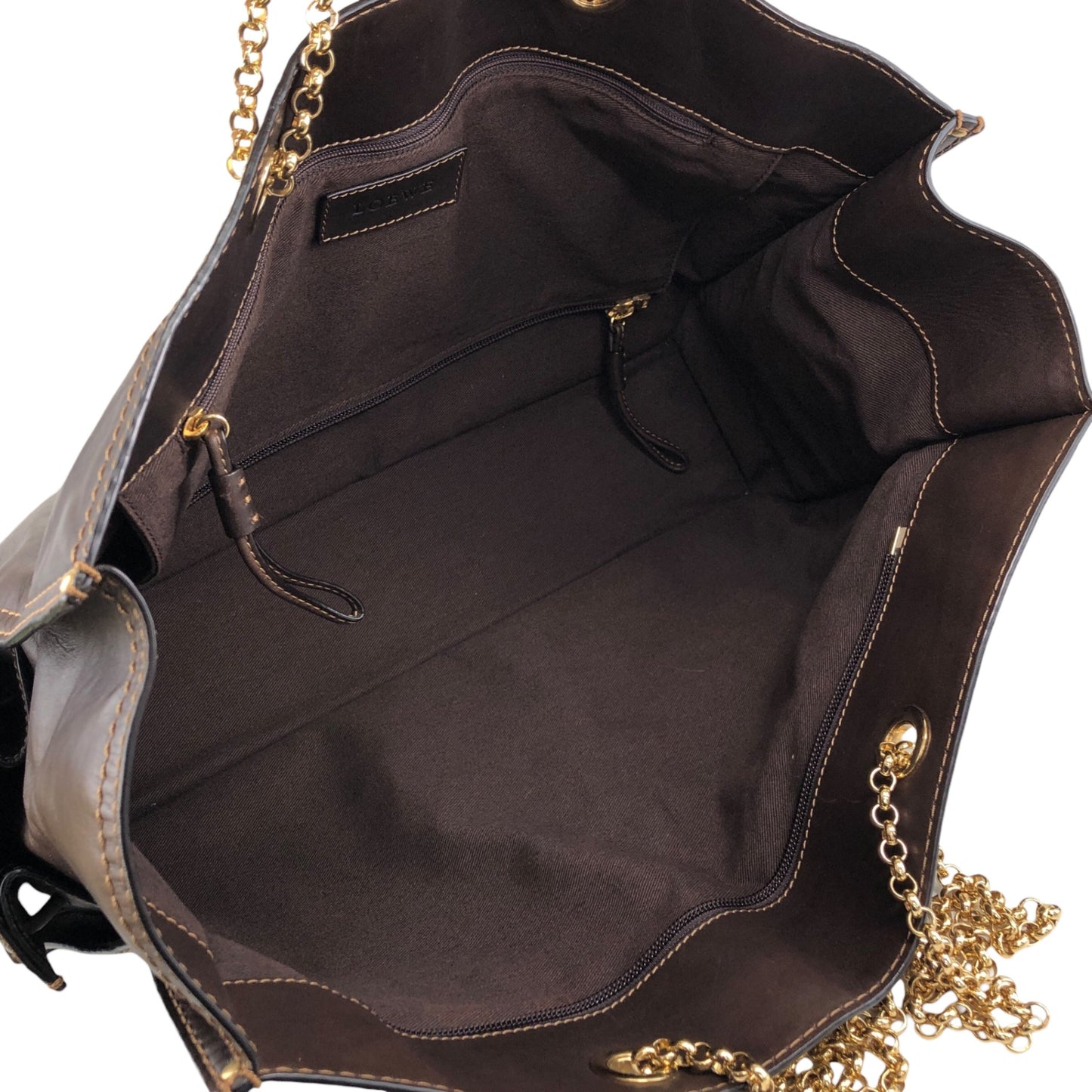 LOEWE Logo Chain Totebag Brown Vintage xy3fjn