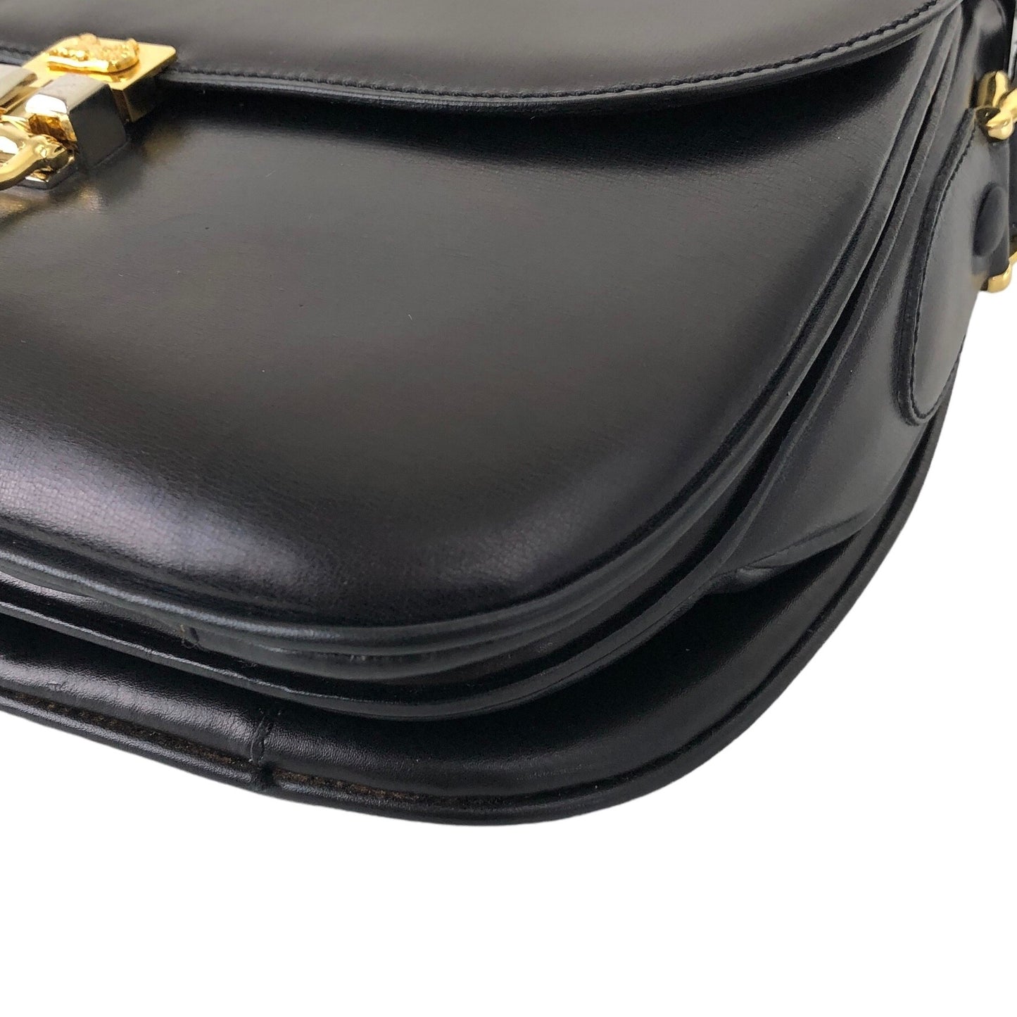 CELINE Horse Carriage Shoulder bag Black Vintage yifsp8