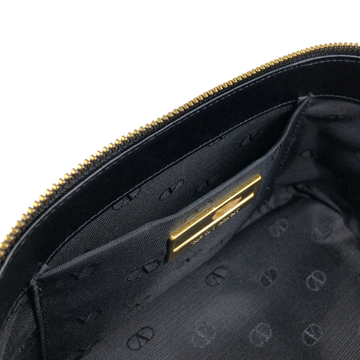 VALENTINO GARAVANI Logo Charm Two-way Handbag Shoulder bag Black Vintage 58zrvp