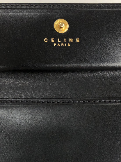 CELINE Macadam Blason Folded Wallet Black Vintage xtw4xv