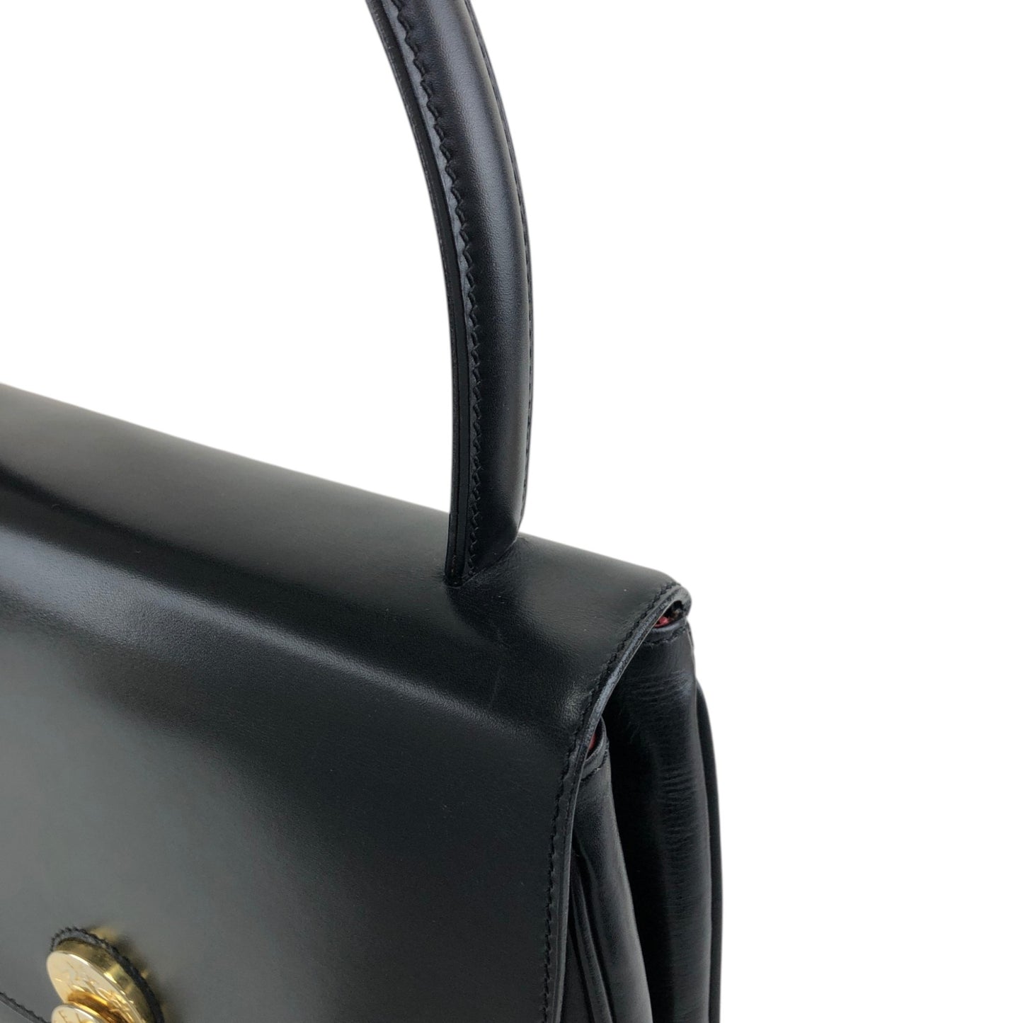 CELINE Starball Top Handle Handbag Black Vintage idde2j