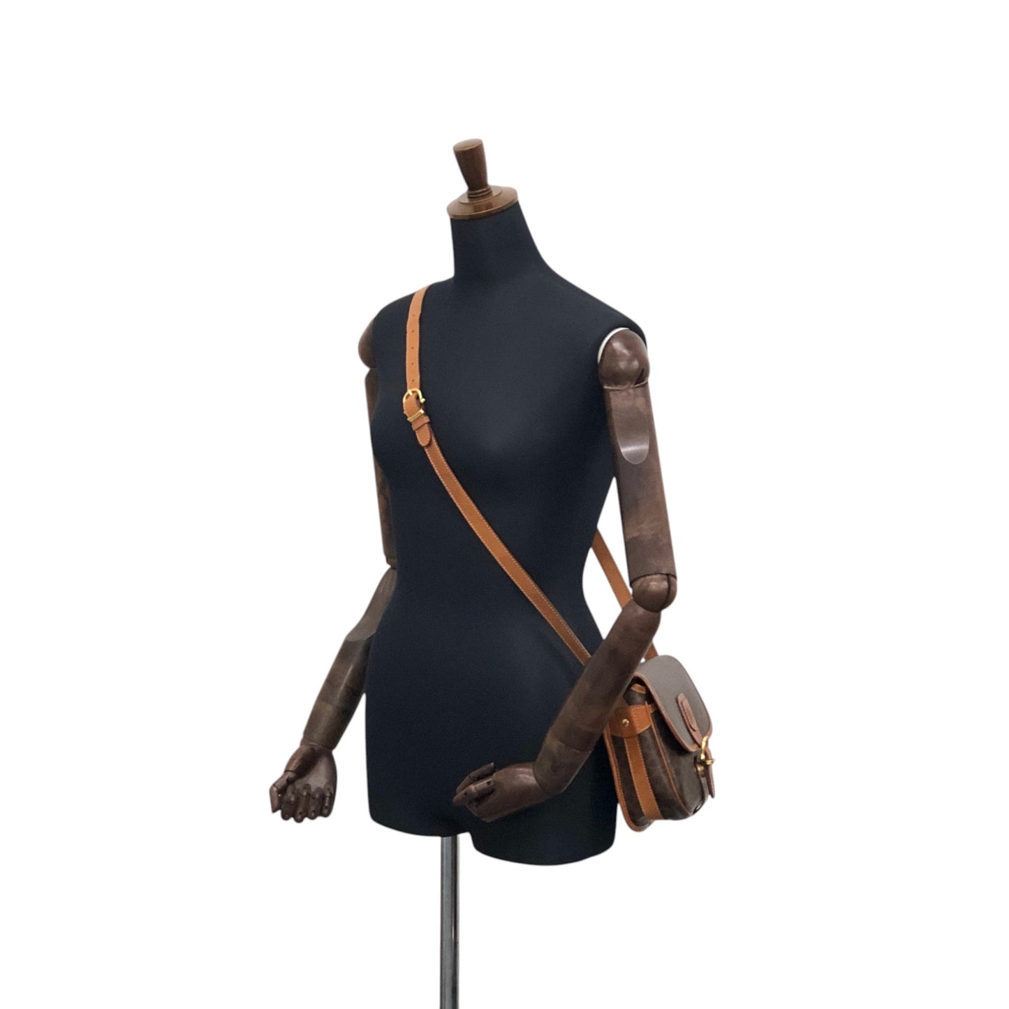 CELINE Macadam Blason Front Buckle Shoulder bag Brown Vintage kkjgdk