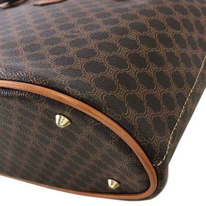 CELINE Macadam Blason Handbag Shoulder bag Brown Vintage uwfpsv