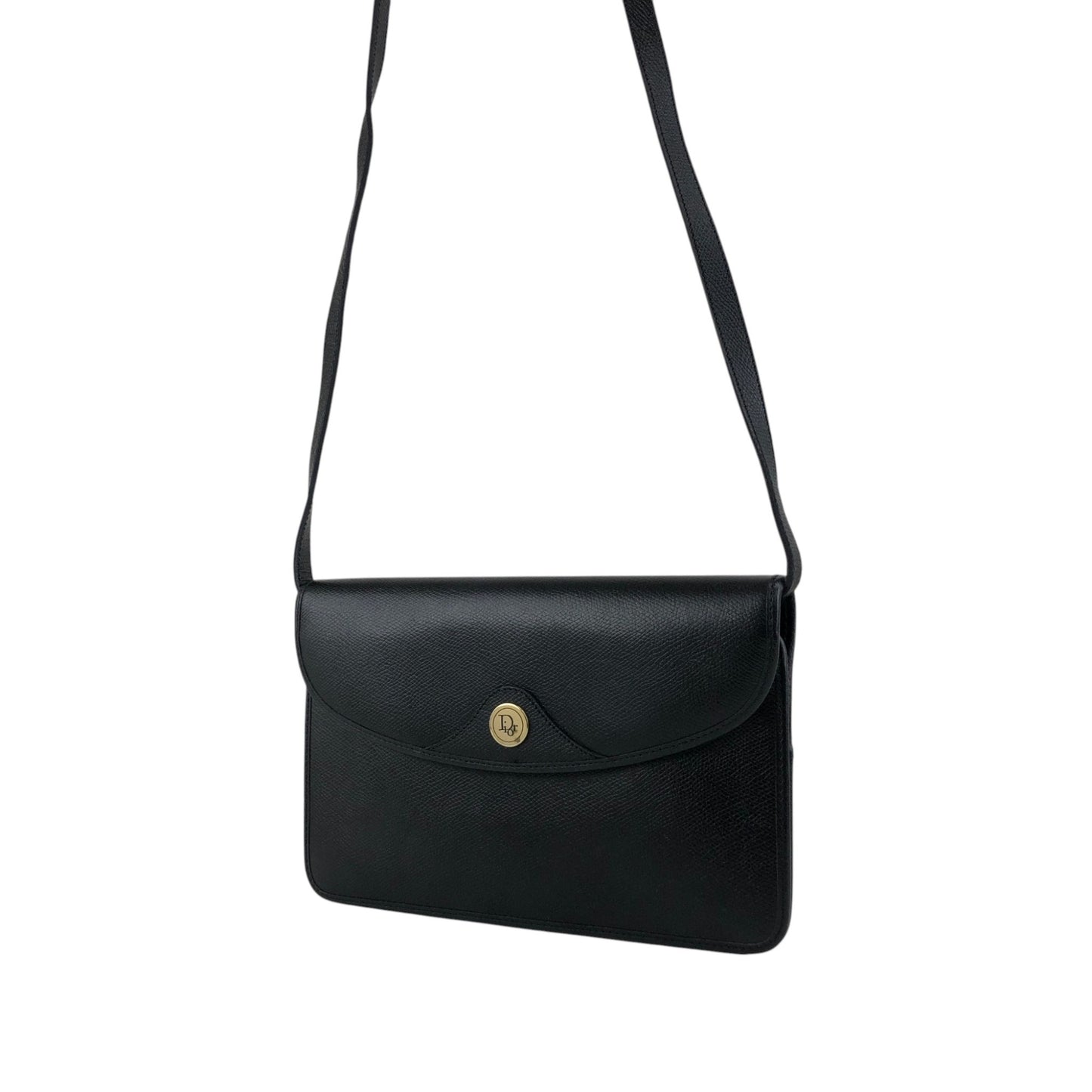 Christian Dior Logo Shoulder bag Black Vintage sghab4