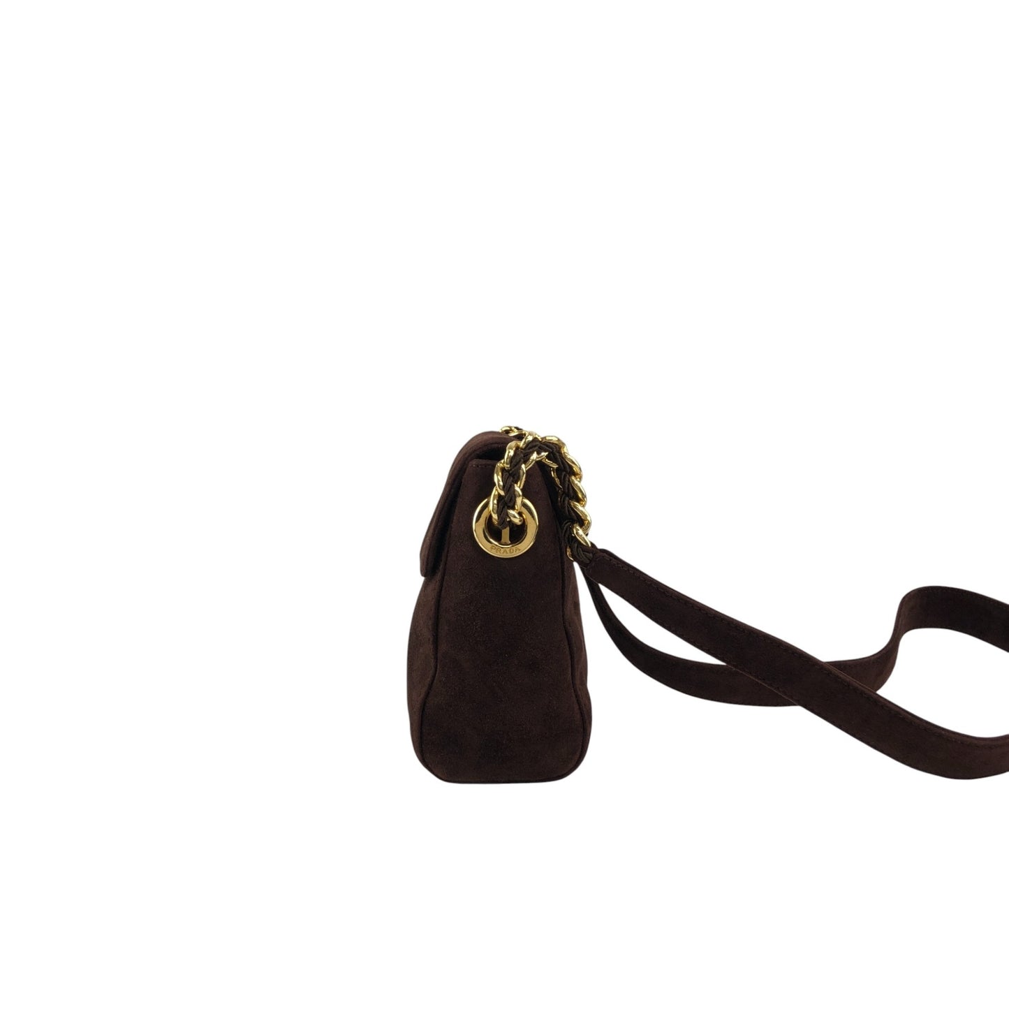 PRADA Logo Shoulder bag Brown Vintage psiphd