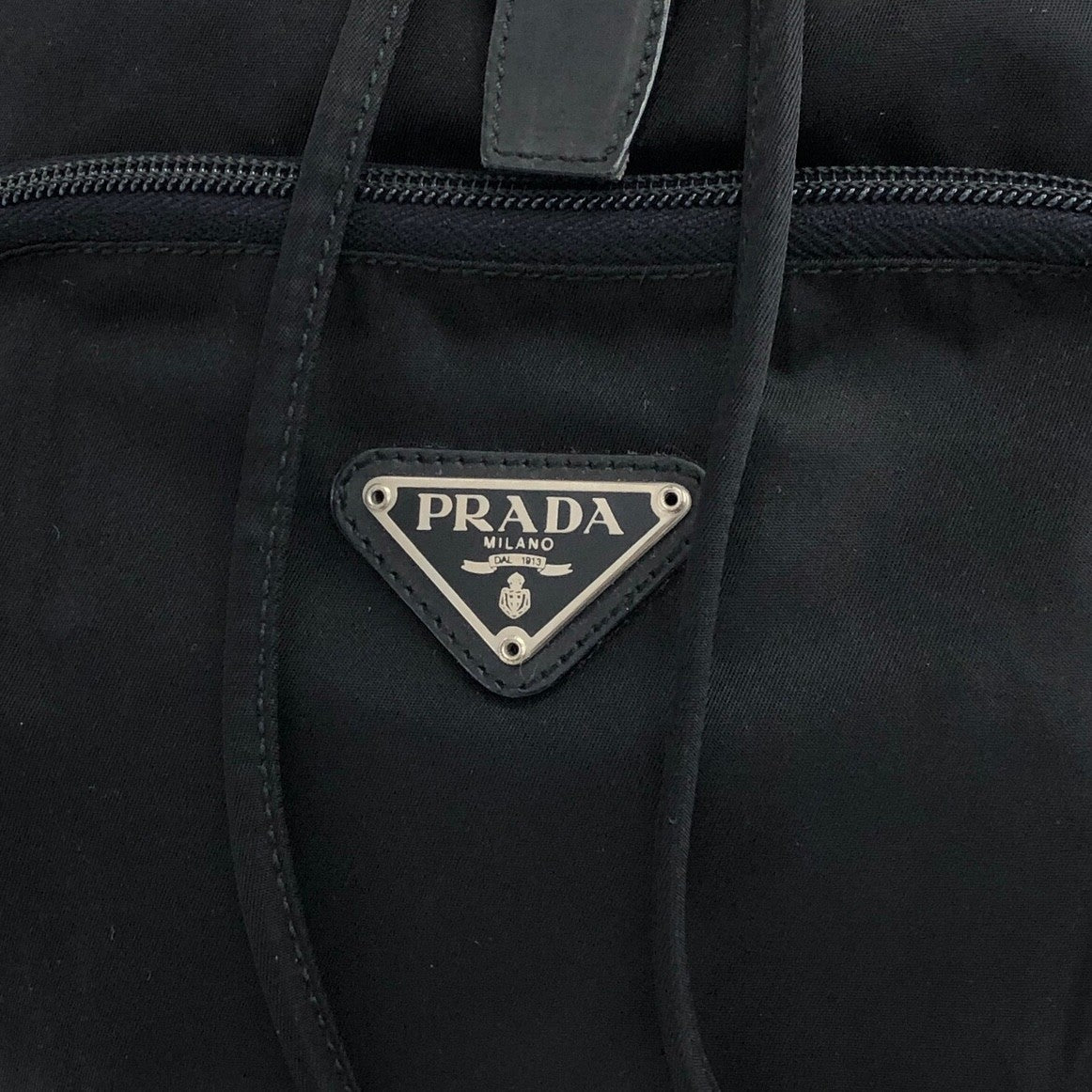 PRADA Triangle Logo Backpack Black Vintage mt3zax