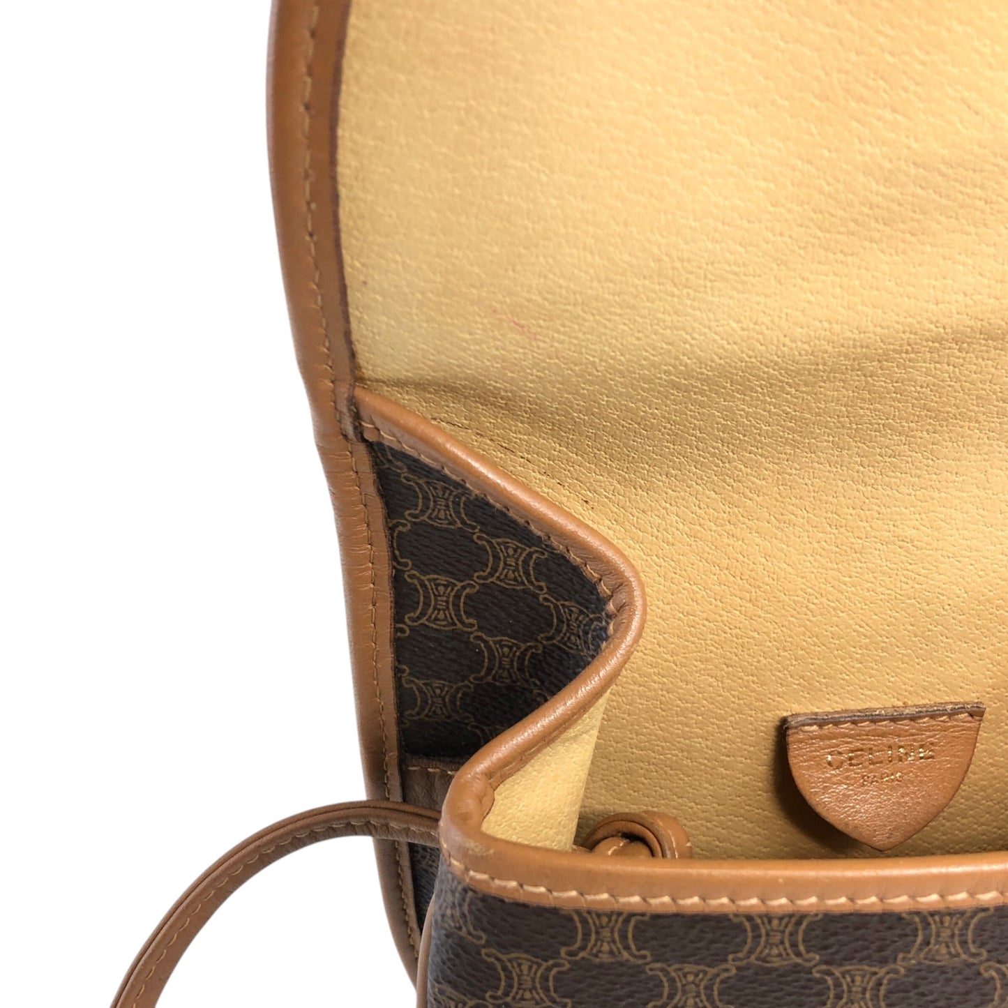 CELINE Macadam Blason Shoulder bag Brown Vintage ixr8dt