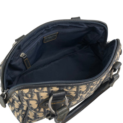 Christian Dior Trotter Small Boston bag Handbag Navy Vintage yrrvj3