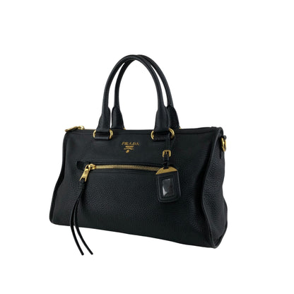 PRADA Logo Two-way Handbag Shoulder bag Black Vintage bwhz6p
