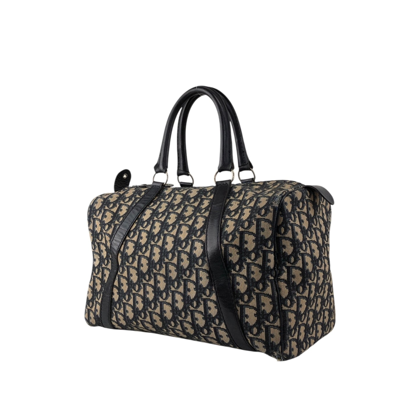 Christian Dior Trotter Small Boston bag Handbag Navy Vintage 6524f6