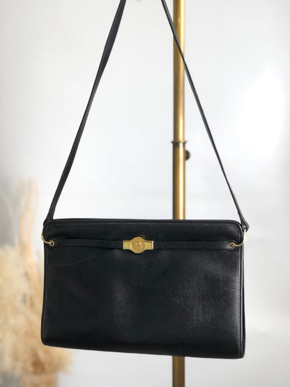 Christian Dior Logo Shoulder bag Black Vintage ic5kst