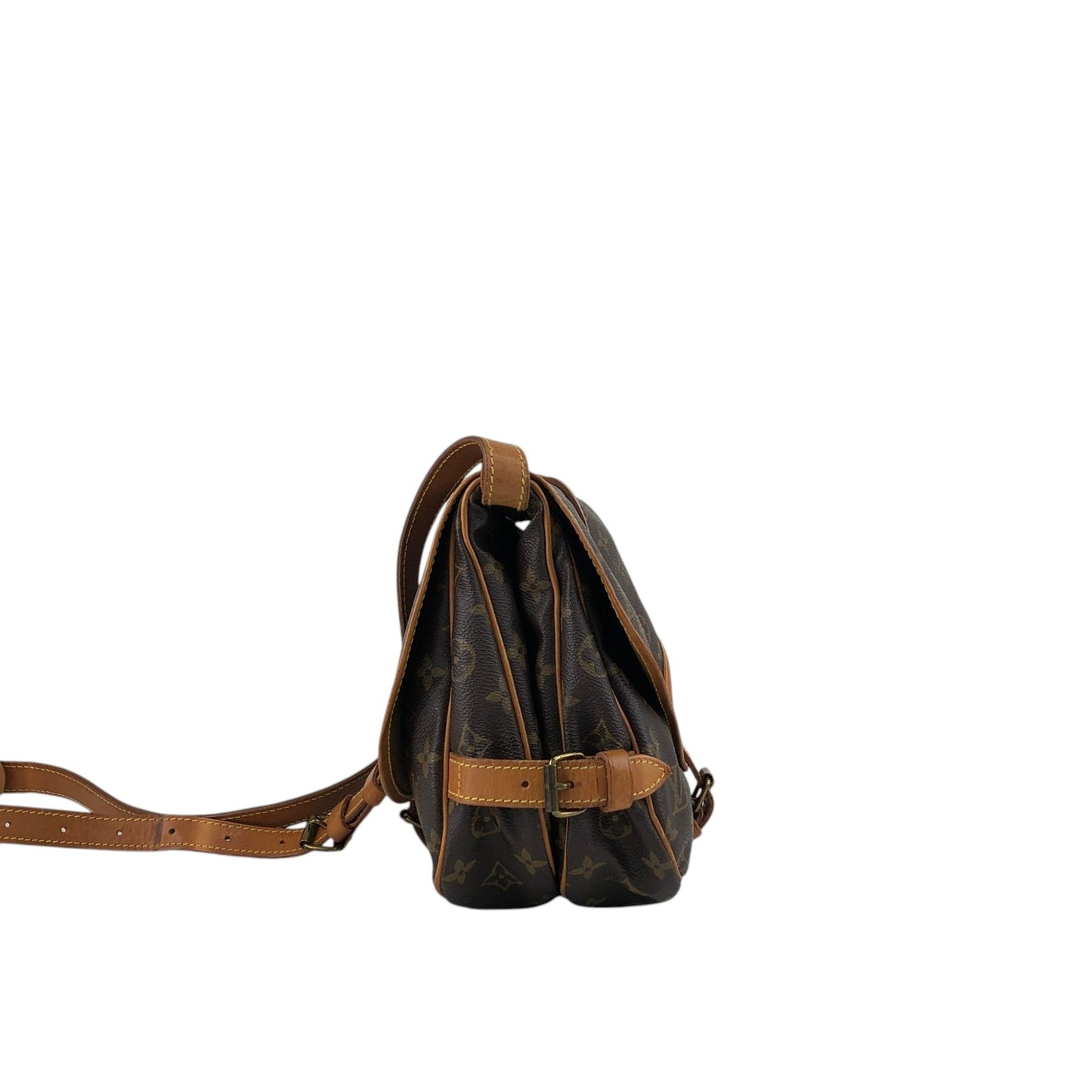 LOUIS VUITTON Monogram Shoulder bag Brown Vintage 27my8c