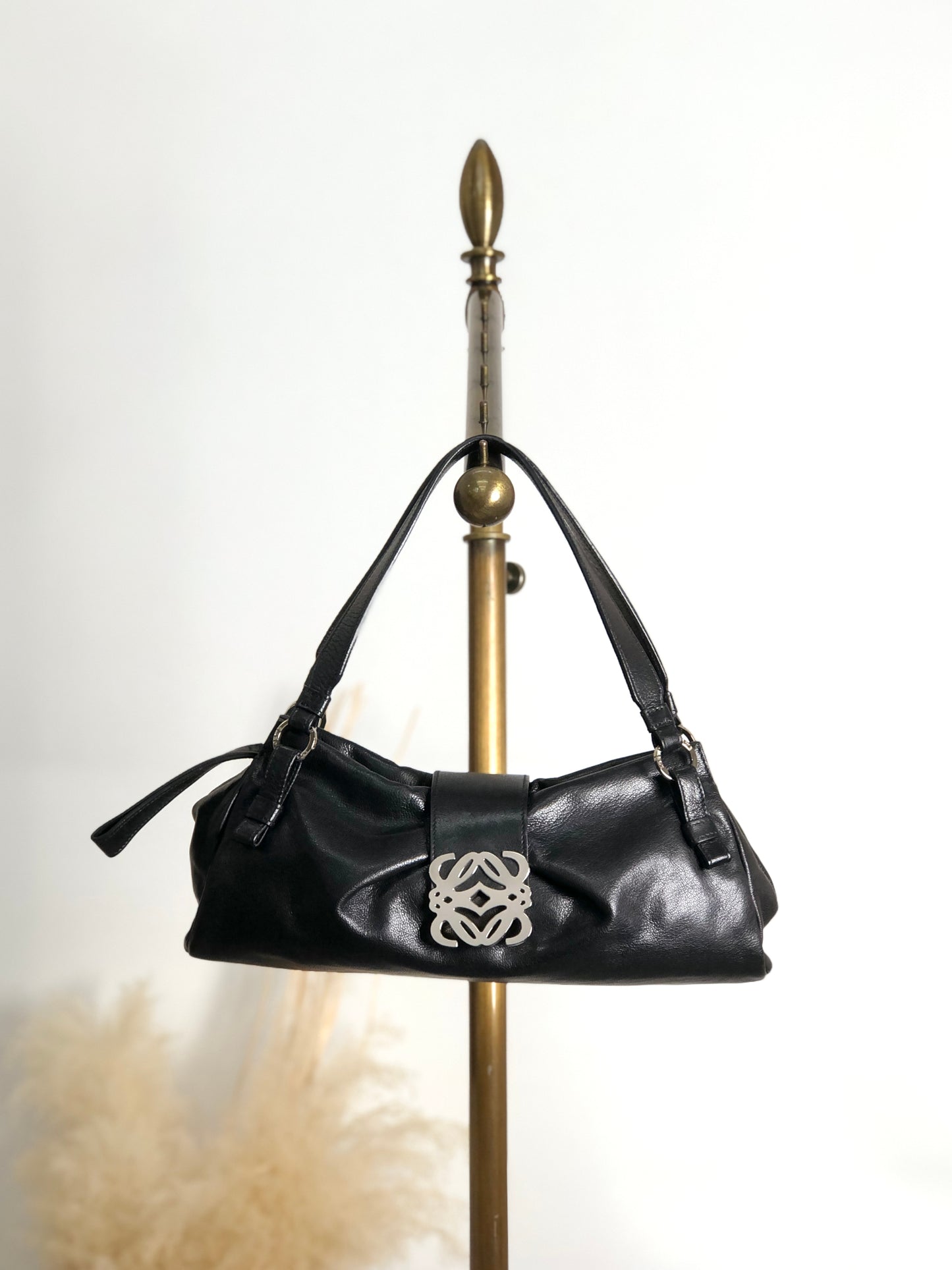 LOEWE Anagram Handbag Black Vintage sf28ij