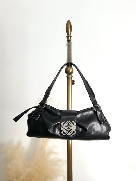 LOEWE Anagram Handbag Black Vintage sf28ij