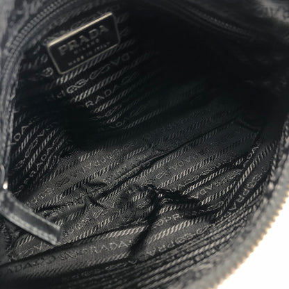 PRADA Triangle Logo Nylon Handbag Hobobag Black Vintage rd8vmt
