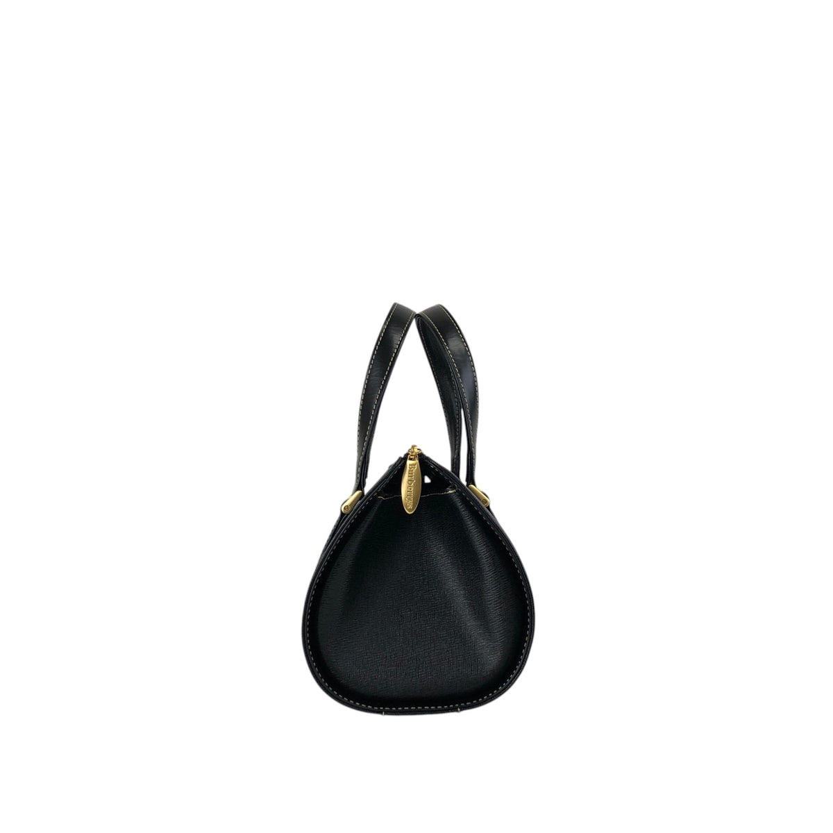 BURBERRY Logo Handbag Black Vintage vfc26w