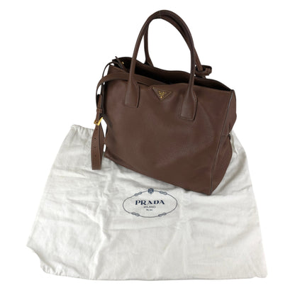 PRADA Triangle Logo Two-way Handbag Shoulder bag Brown Vintage eh2tjx