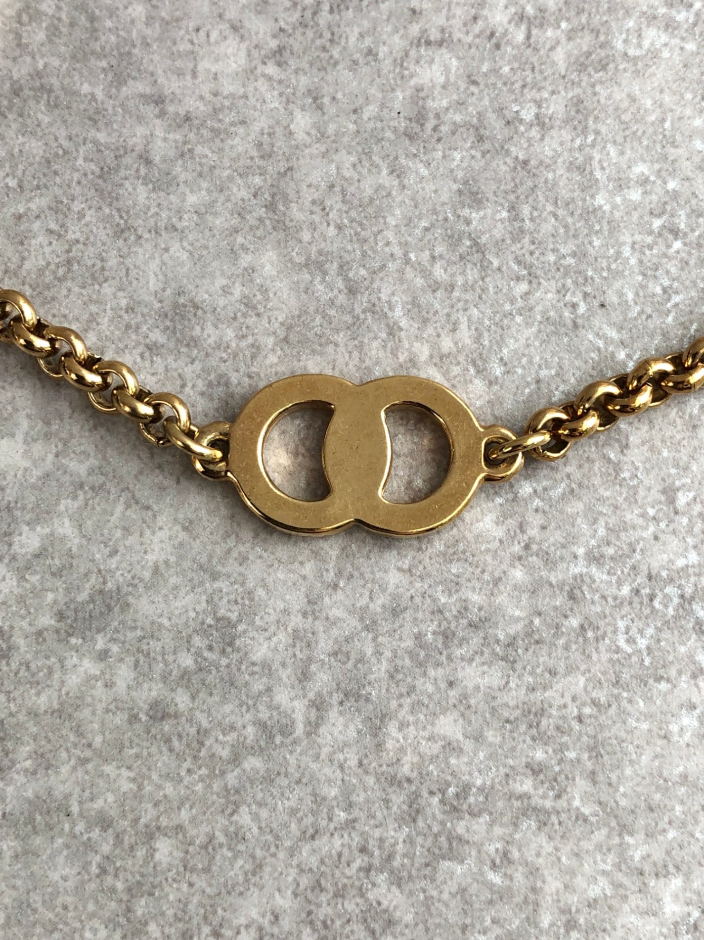CELINE Circle Logo Bracelet Gold Vintage zwtb5m