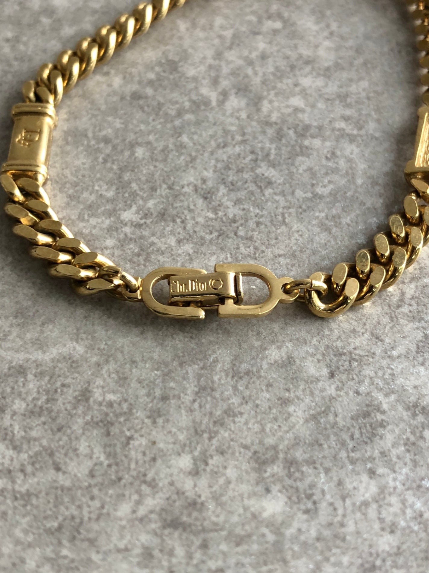 Christian Dior Logo Bracelet Gold Vintage cn5pcc