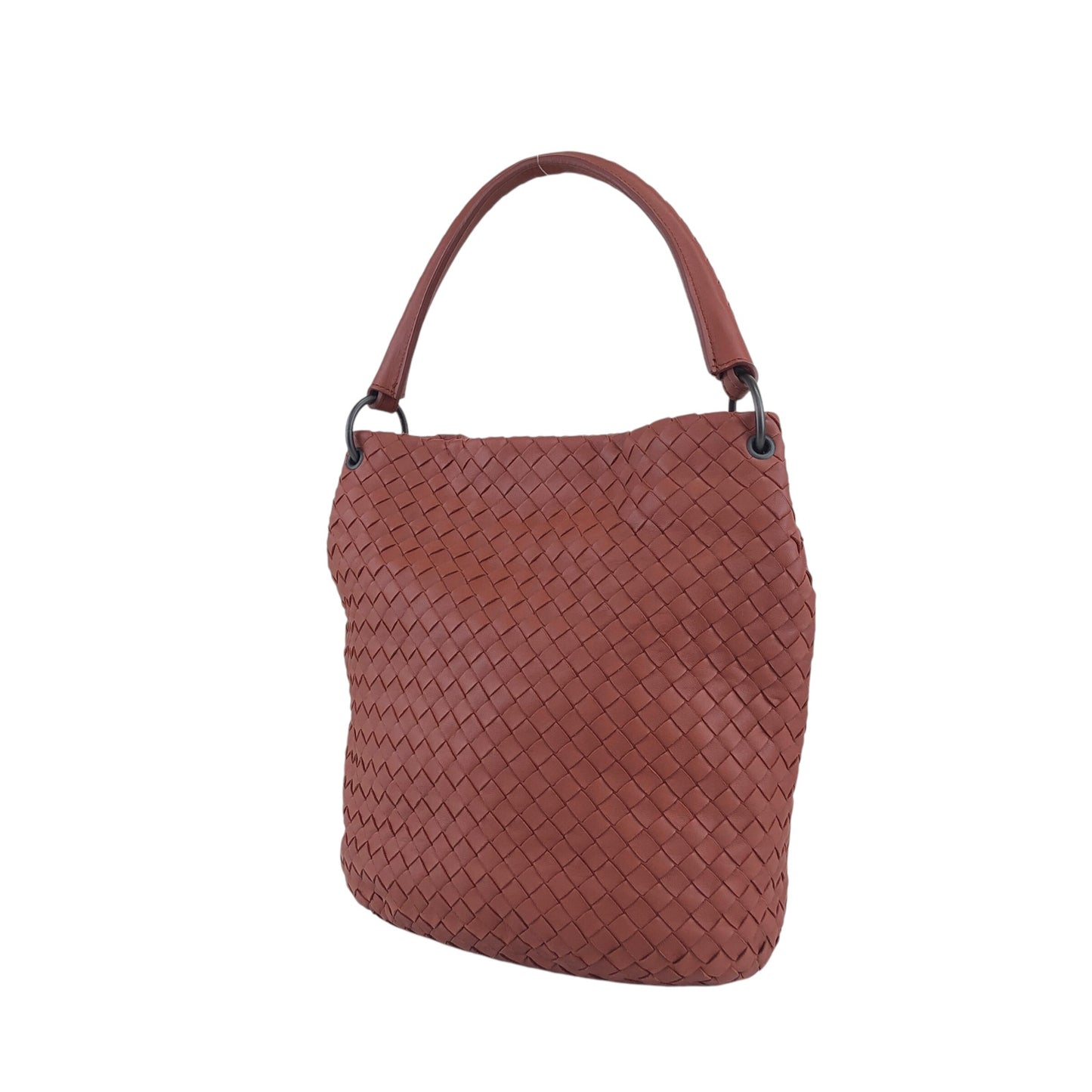 Bottega Veneta Intrecciato Shoulder bag Red Brown Vintage fhdvnr