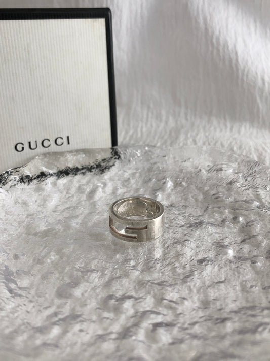 GUCCI G Motif SILVER925 Ring Silver Vintage 6wsydd