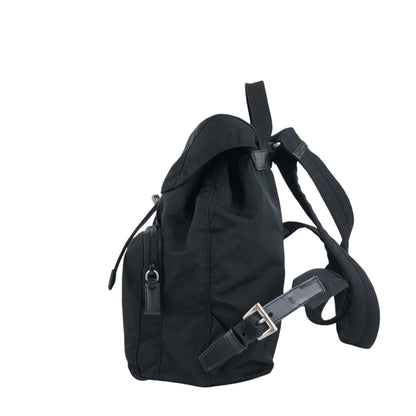 PRADA Triangle Logo Double Pocket Backpack Black Vintage u4u7vk